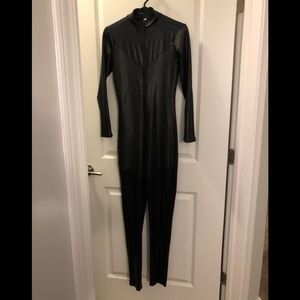 Black Motorcycle Style Catsuit